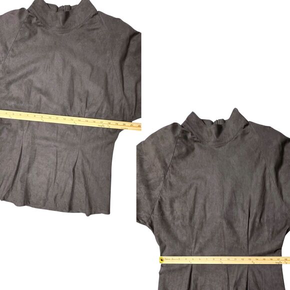 Weathervane Suedemark Womens Suede 2Pc Blouse/Skirt Washable Gray/Brown Vtg USA - Picture 8 of 9